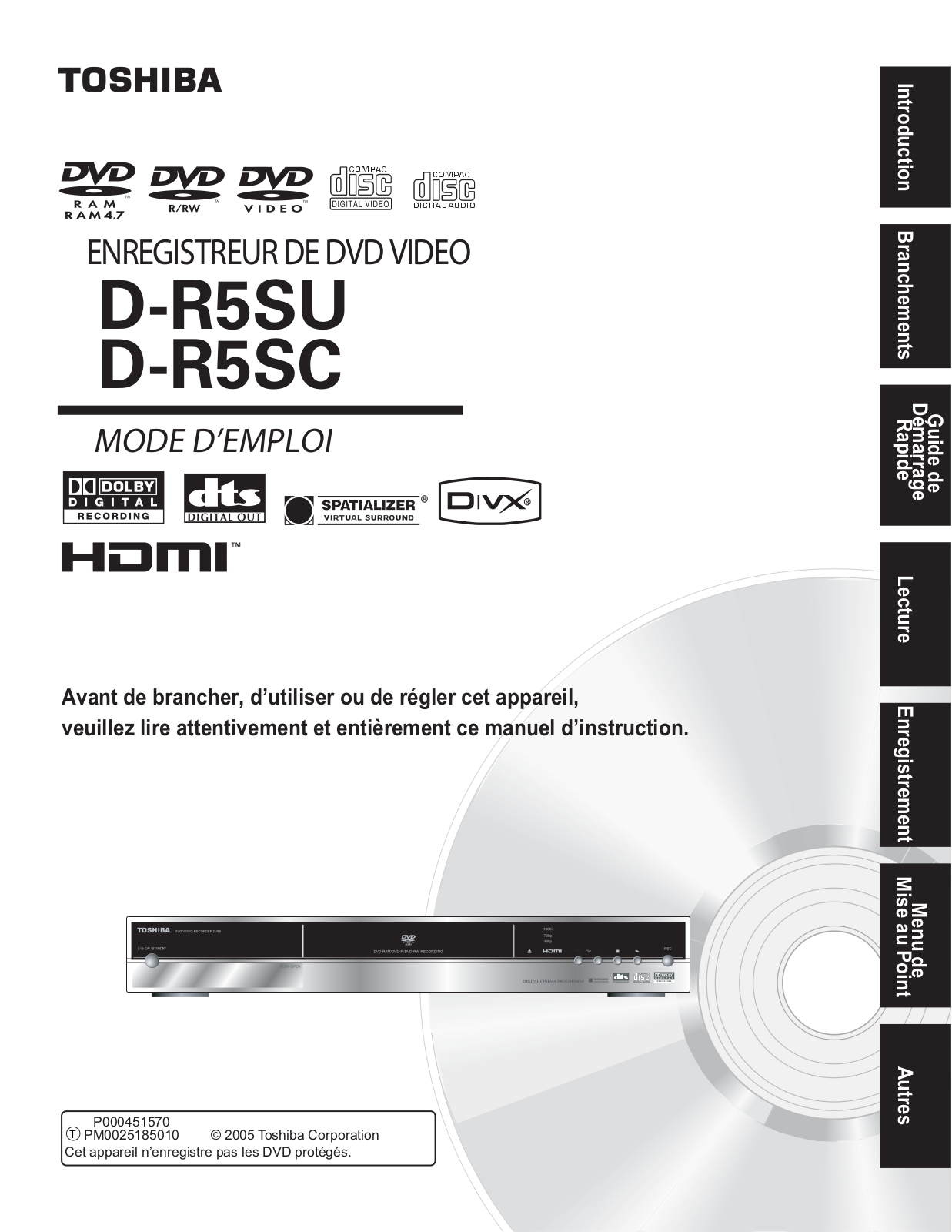 Toshiba D-R5RC, D-R5SU User Manual