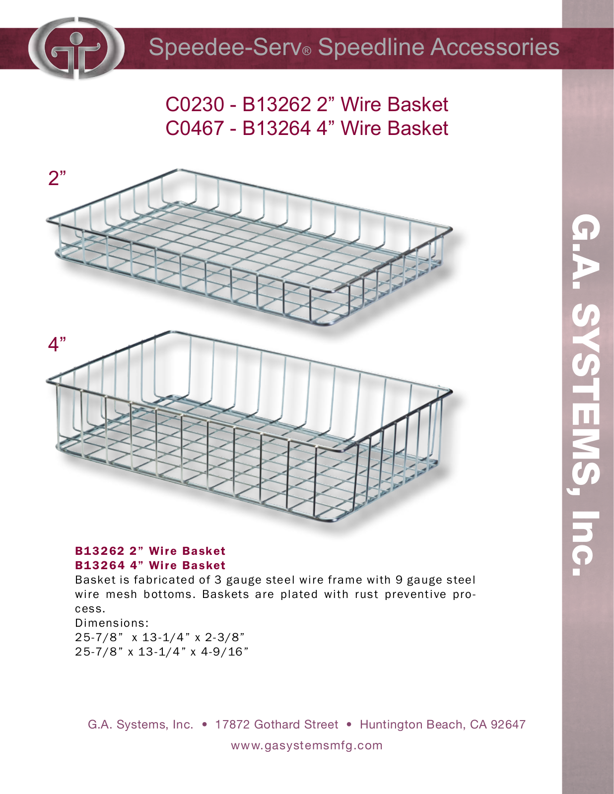 Ga Systems B13262 User Manual