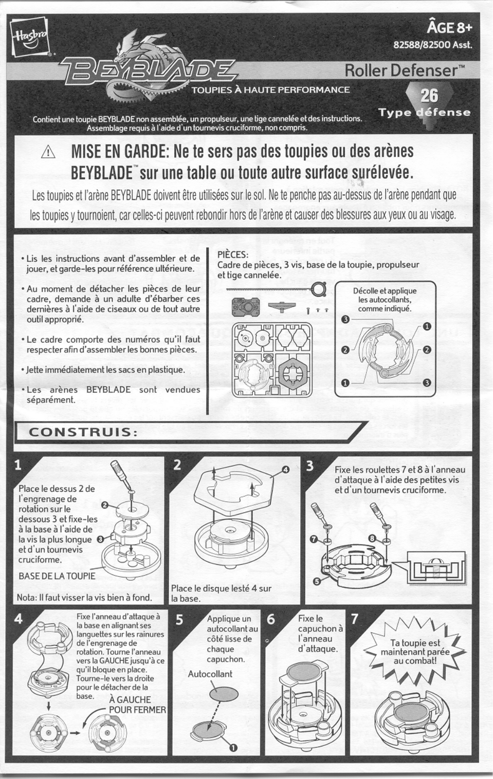 HASBRO Beyblade Tops Roller Defenser User Manual