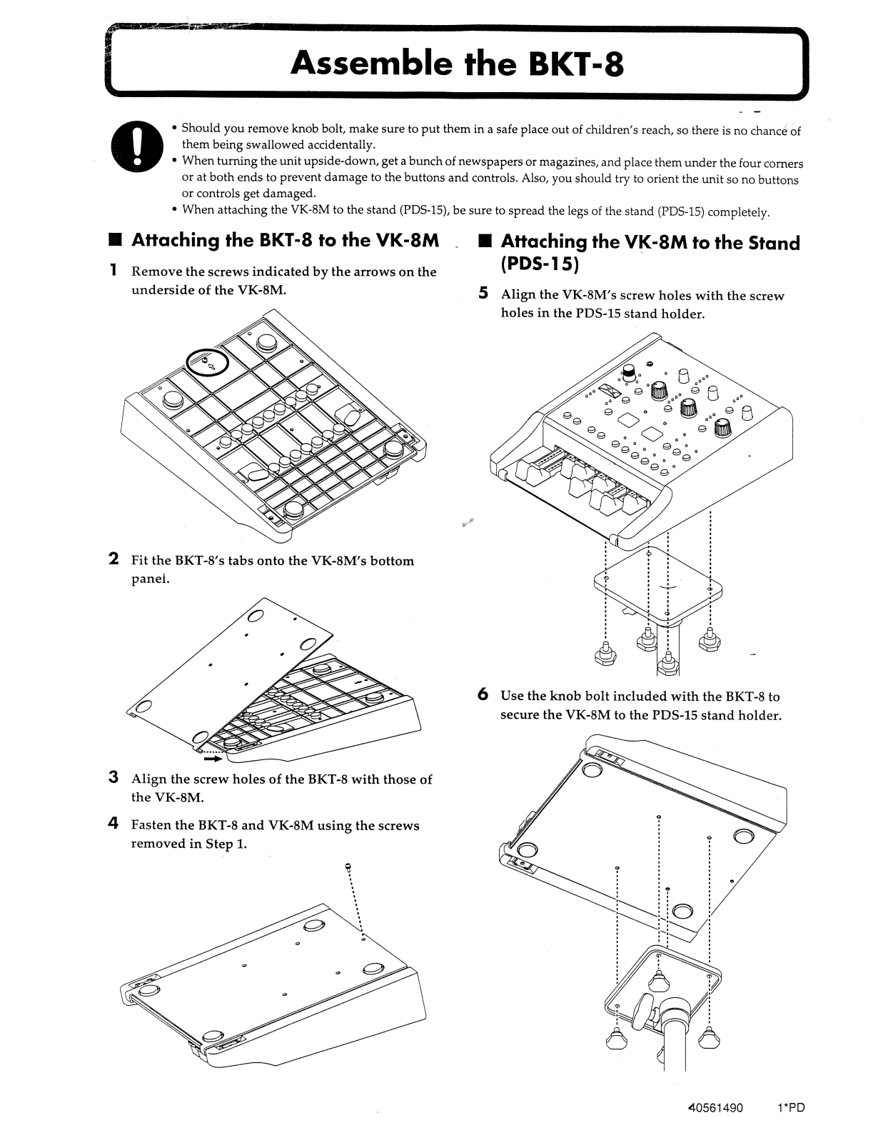 Roland Corporation BKT-8 Owner's Manual