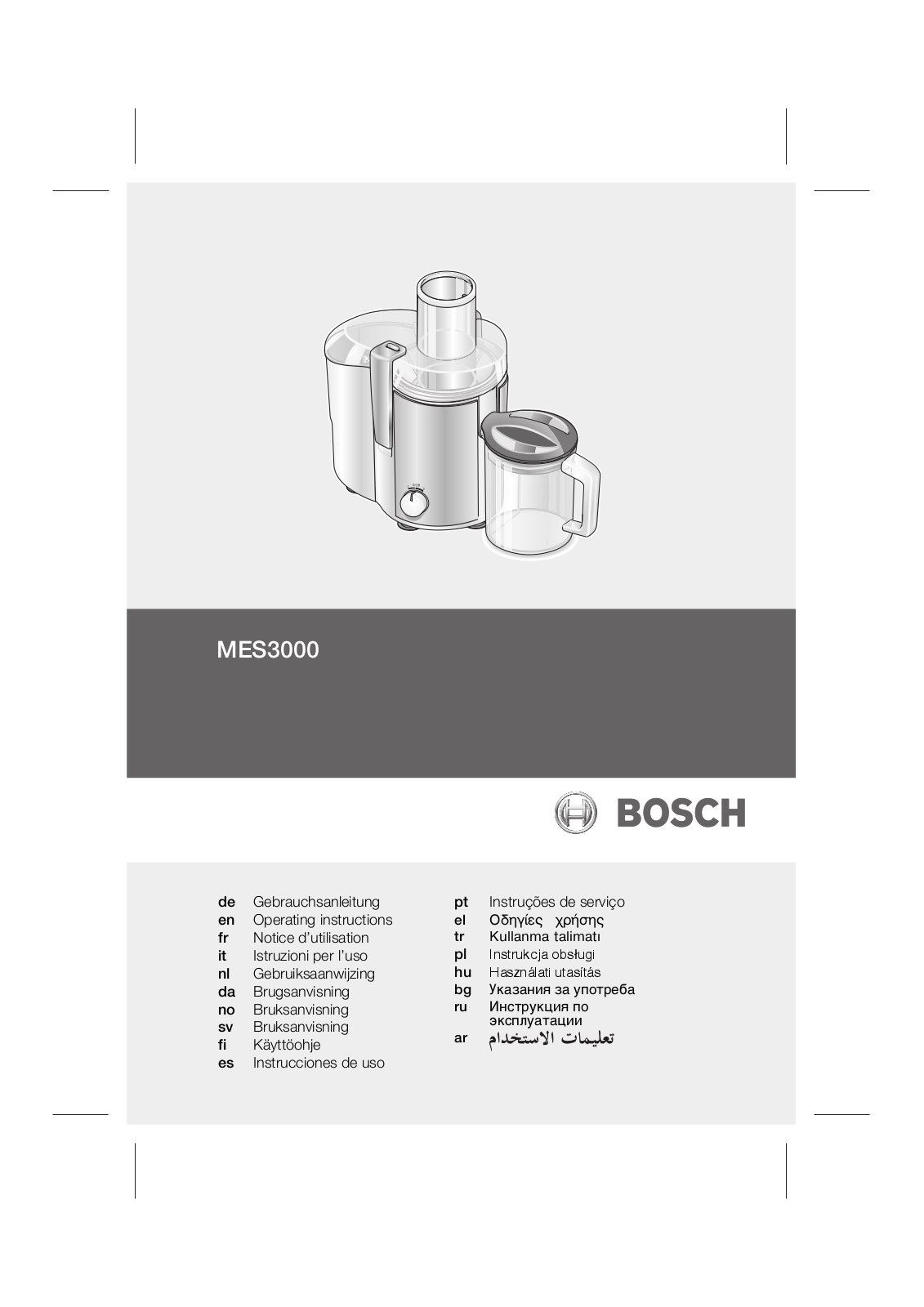 Bosch MES 3000 User Manual