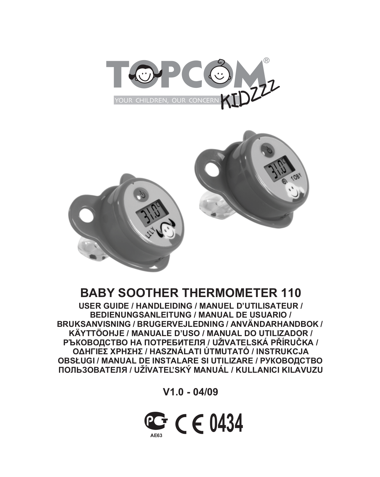 TOPCOM BABY SOOTHER THERMOMETER 110 User Manual