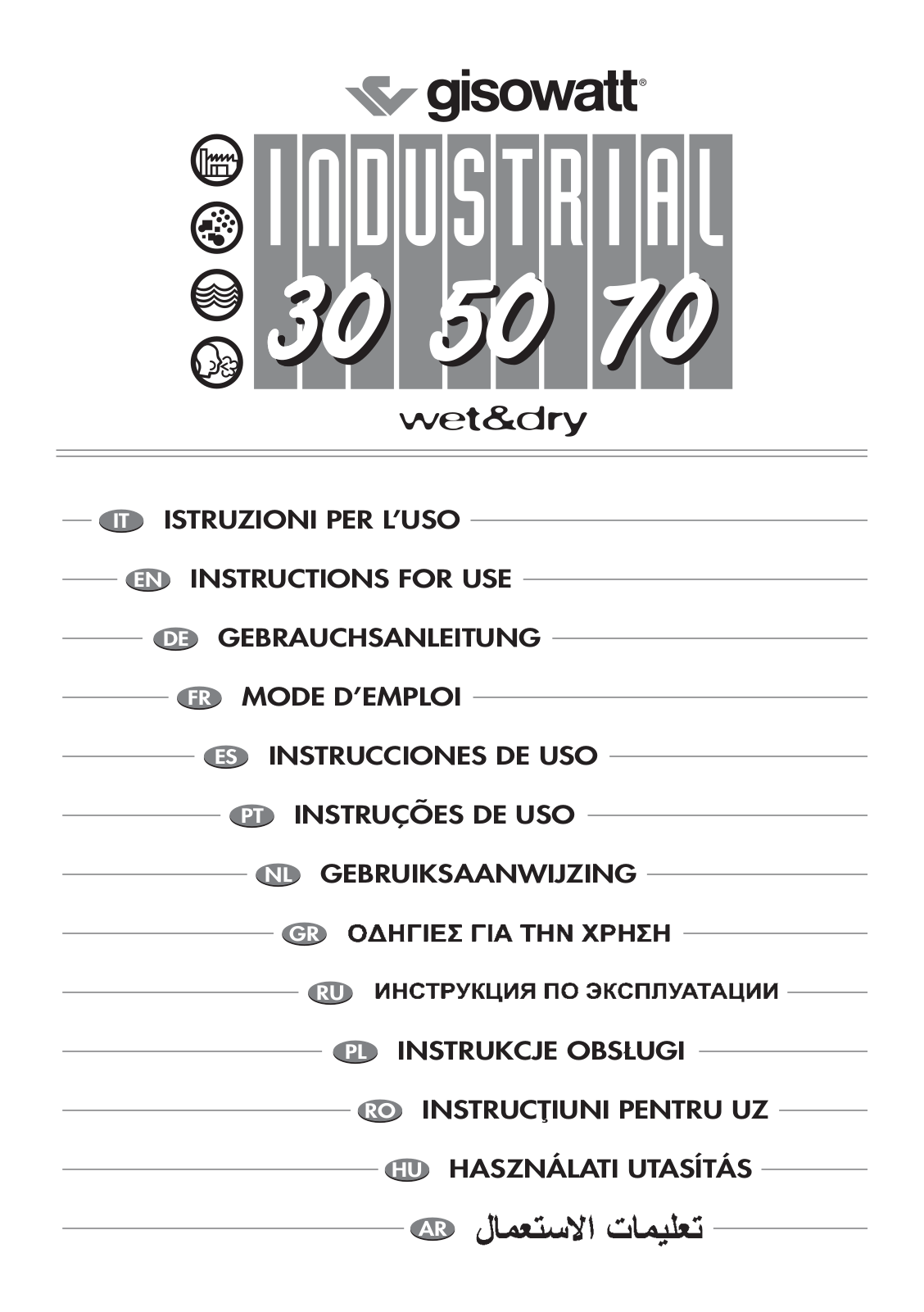 Gisowatt Industrial 30, Industrial 50, Industrial 70 Instructions For Use Manual