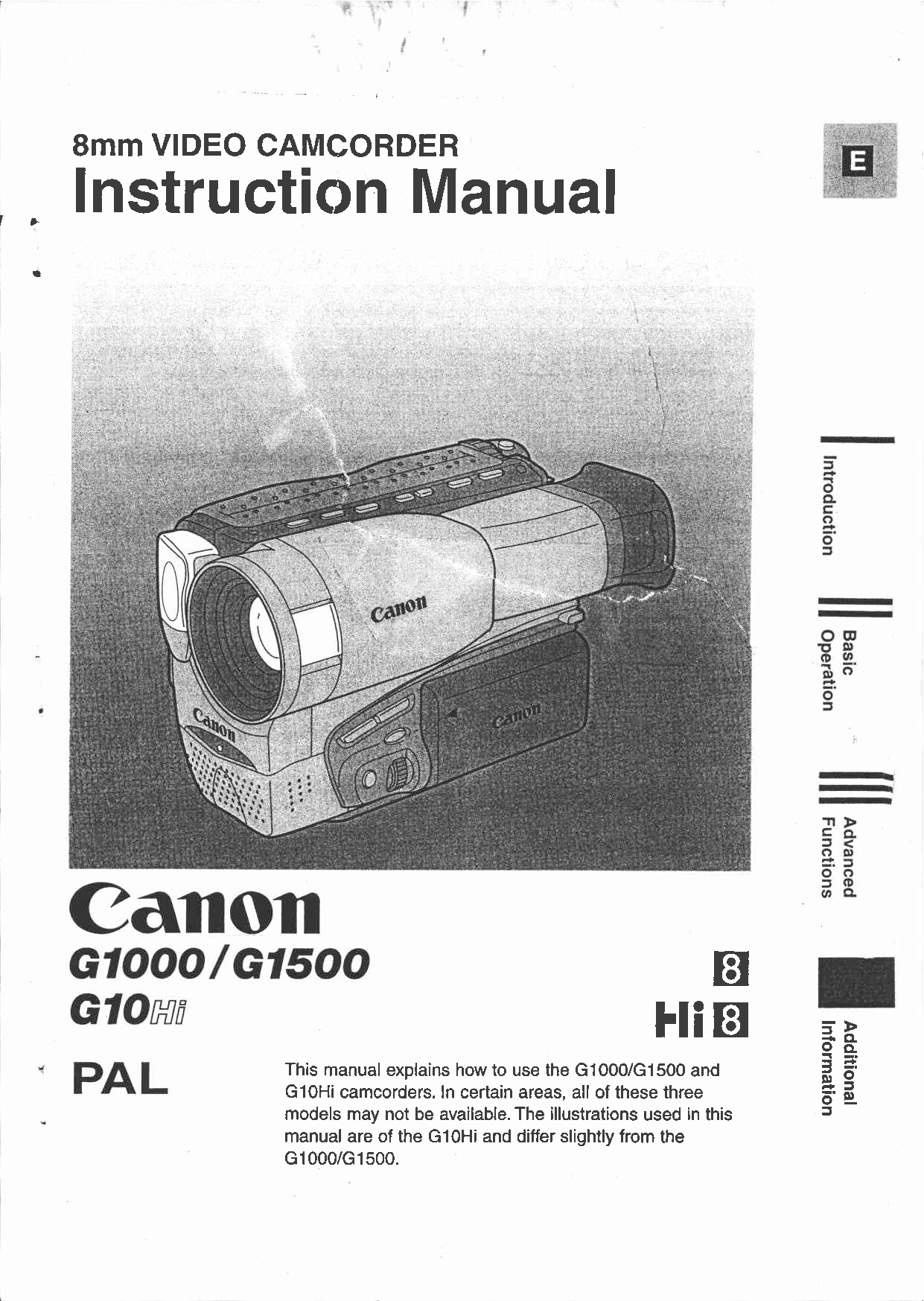 Canon G 1500, G10 HI User Manual