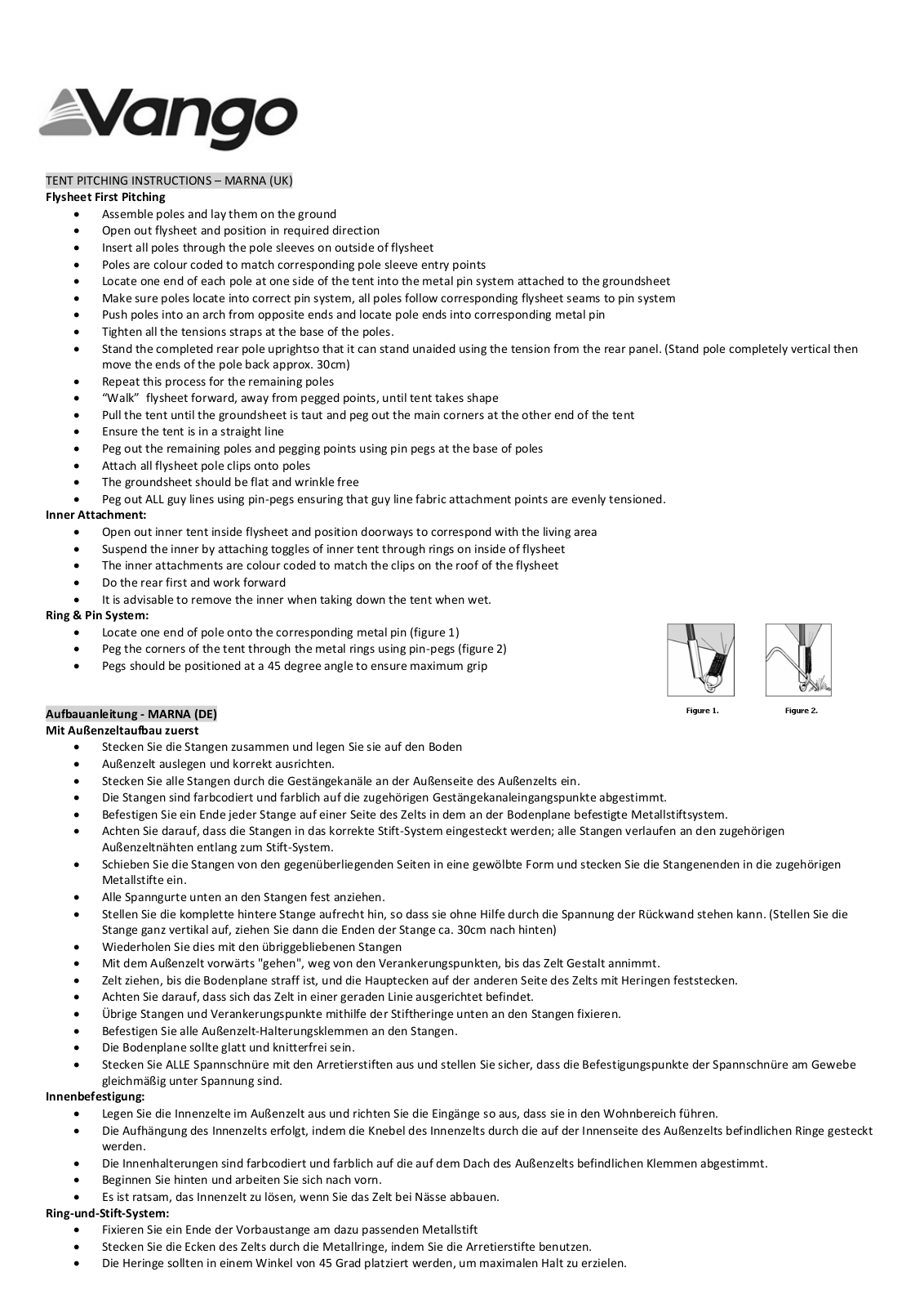 Vango Marna 600XL User Manual