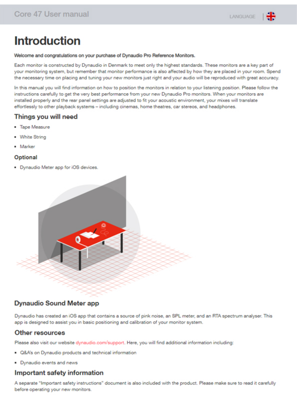 Dynaudio Core 47 Users manual