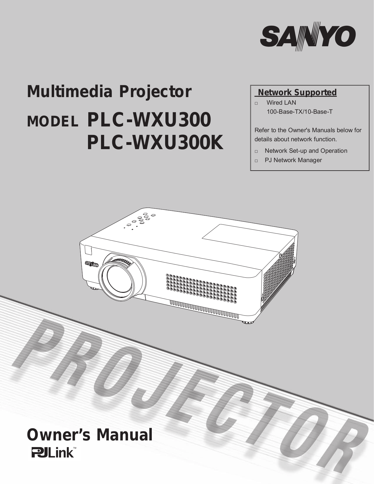 Sanyo PLC-WXU300K User Manual