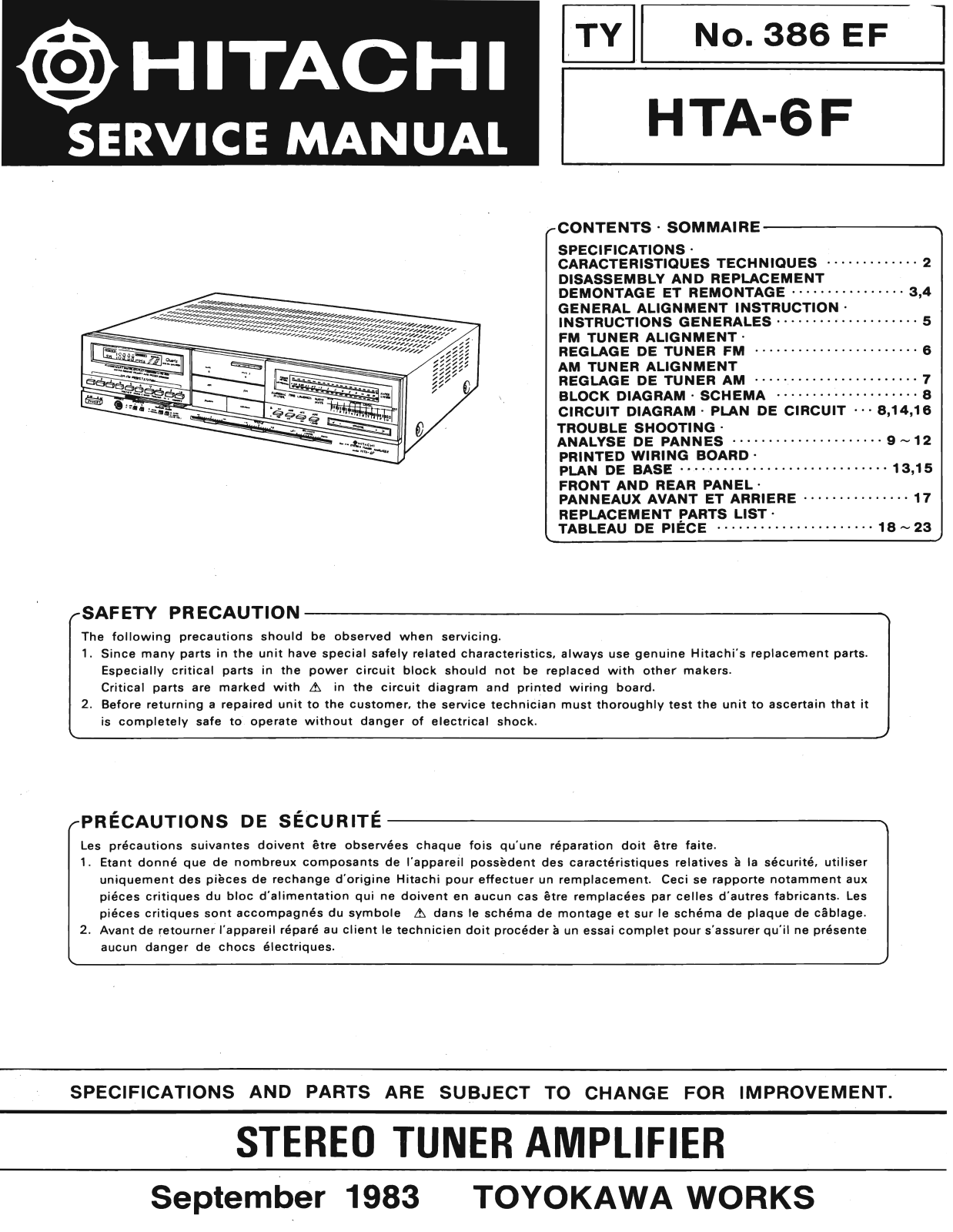 Hitachi HT-A6-F Service Manual