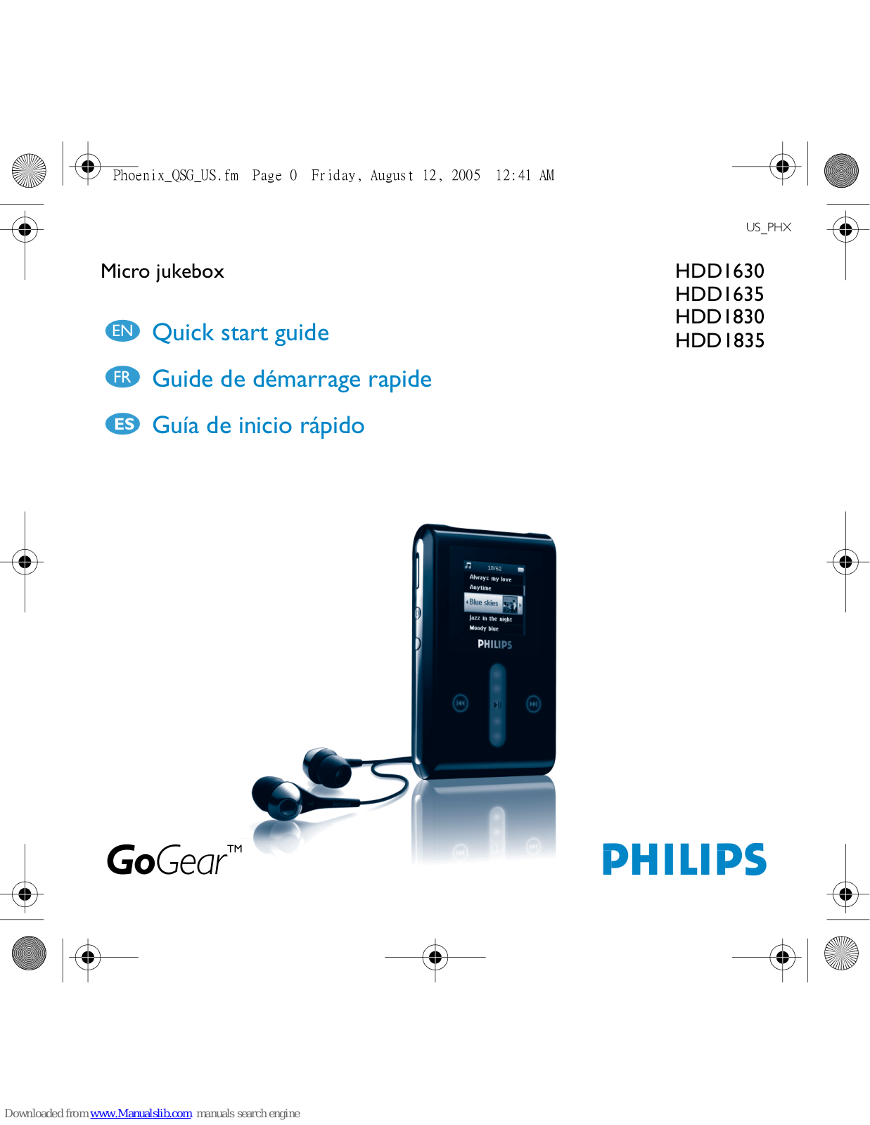 Philips HDD1630, HDD1835/37, HDD1835/17, HDD1830/17, HDD1635 Quick Start Manual