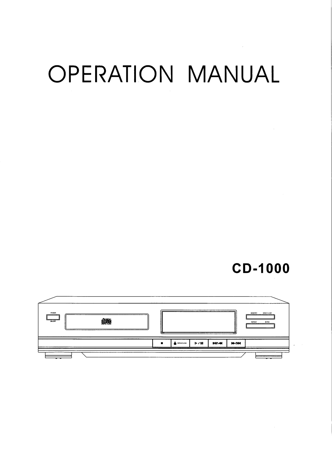 X4 Tech CD-1000 Operation Manual