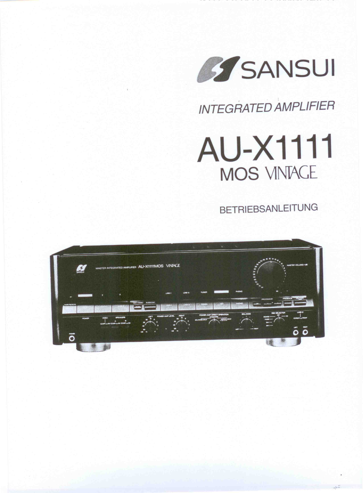 Sansui AUX-1111-MOS-Vintage Owners manual