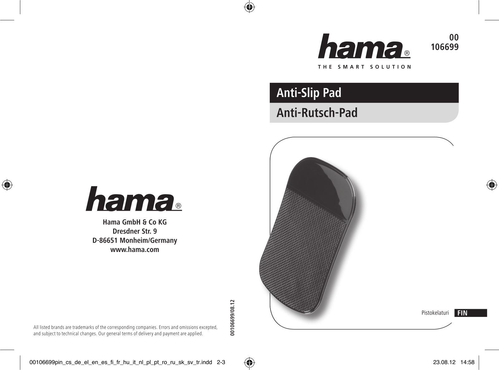 Hama Anti-Slip Pad User guide