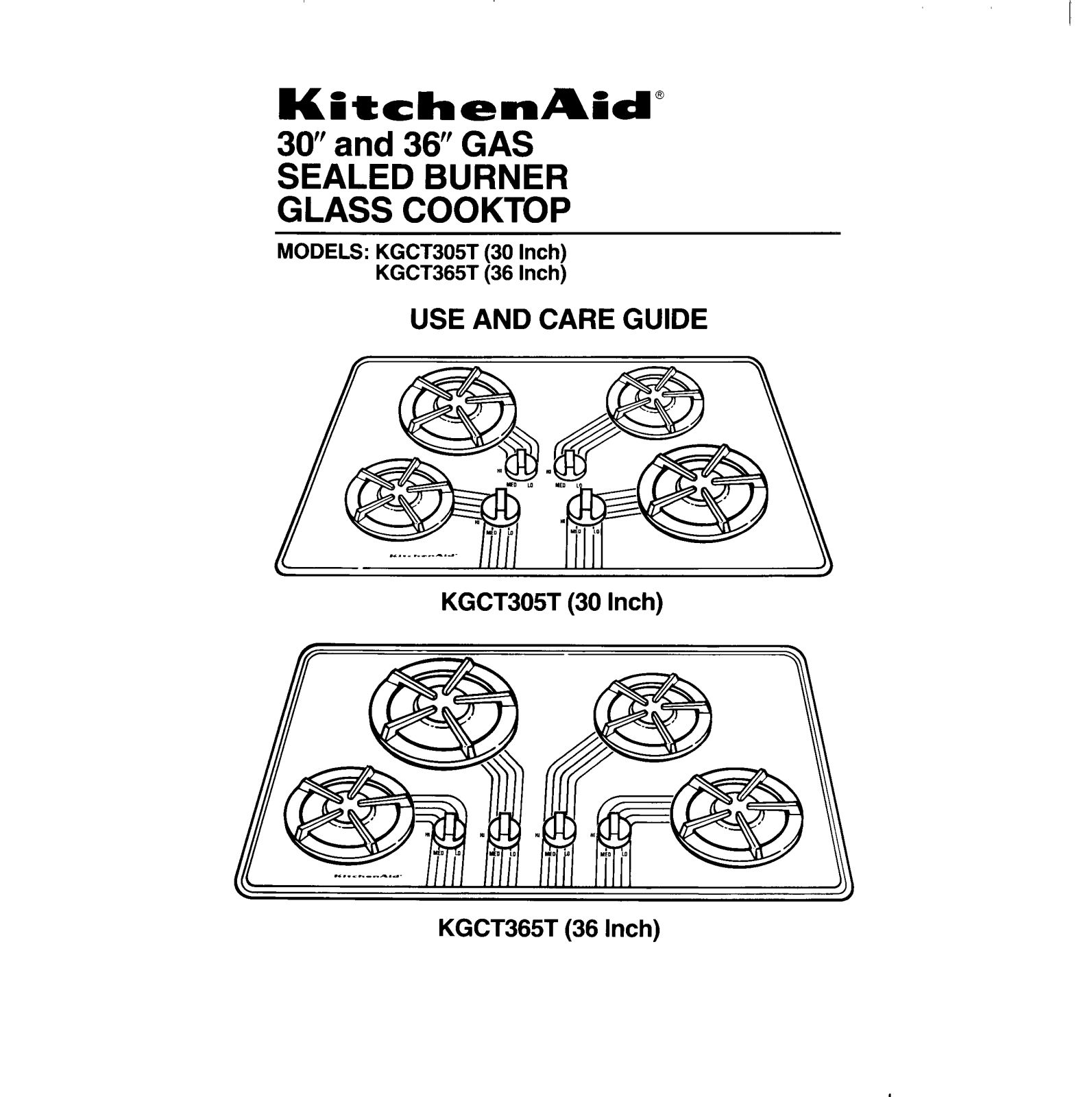 KitchenAid KGCT305T, KGCT365T Owner's Manual