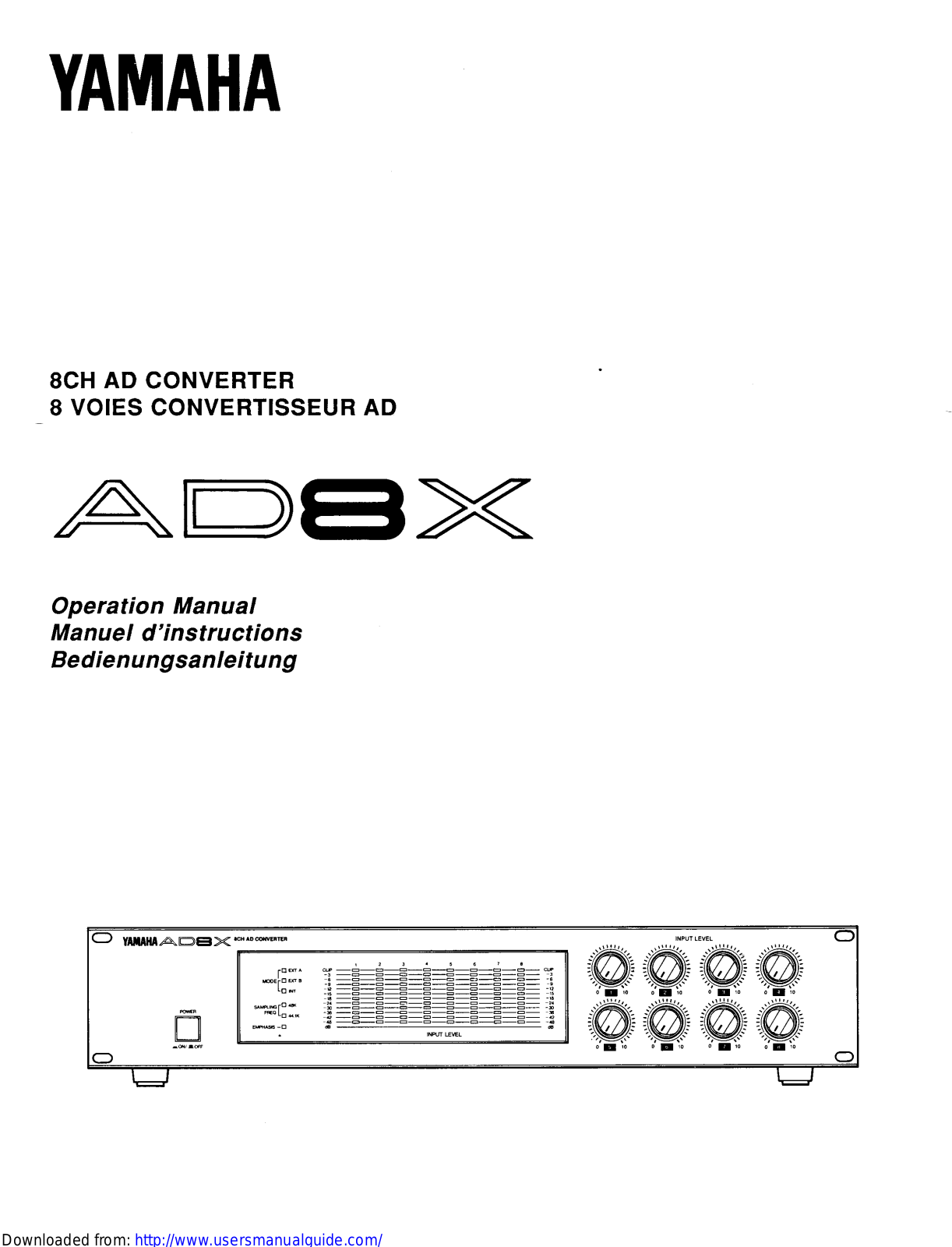 Yamaha Audio AD8X User Manual