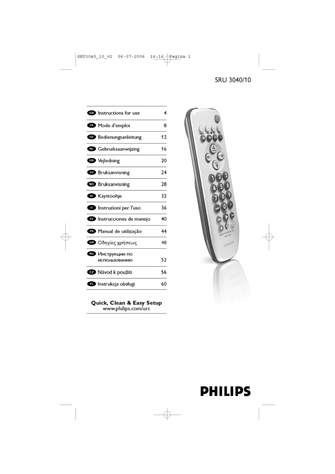 Philips SRU3040 User Manual