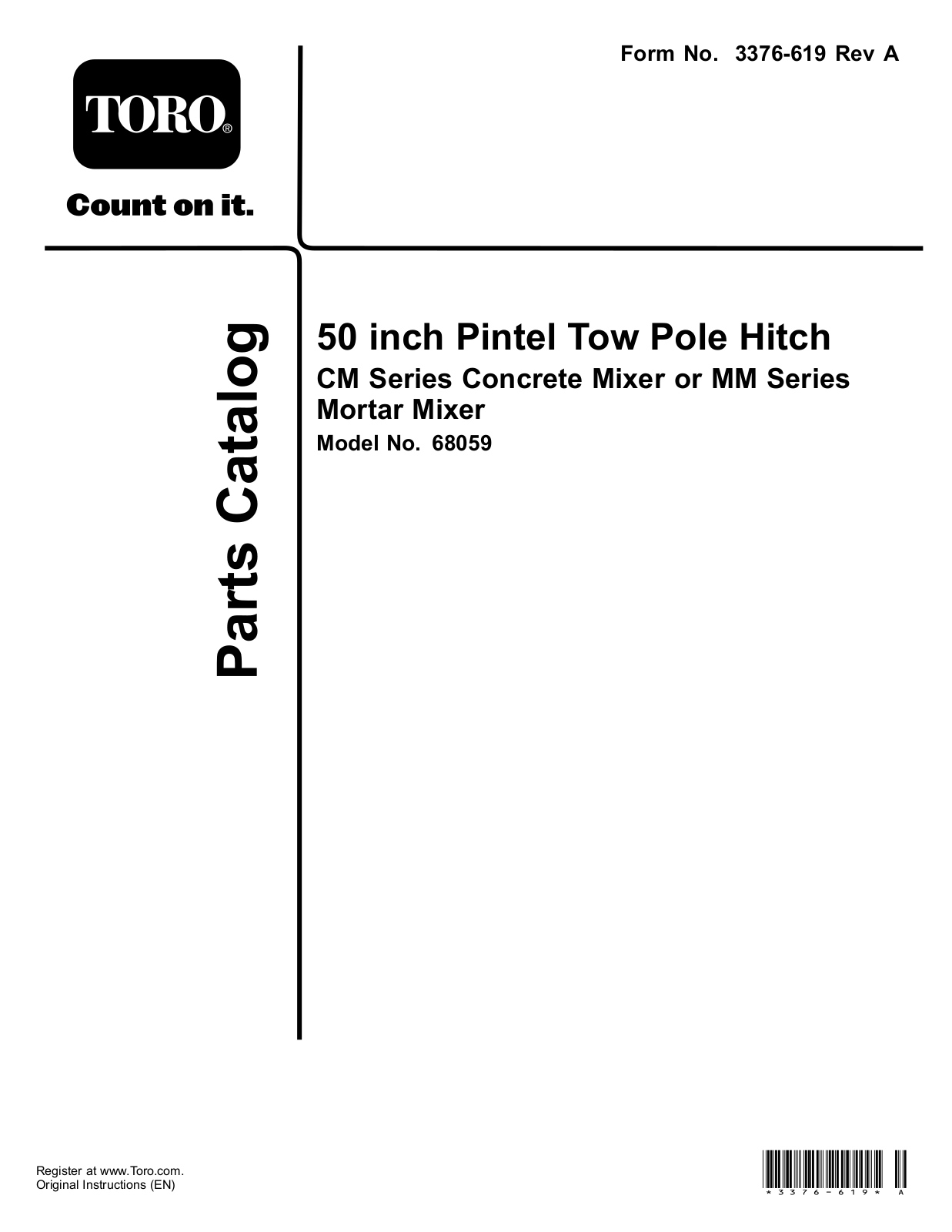 Toro 68059 Parts Catalogue