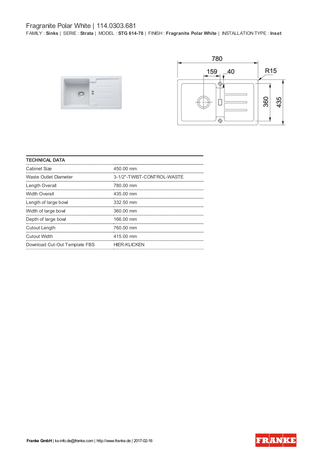 Franke 114.0303.681 Service Manual