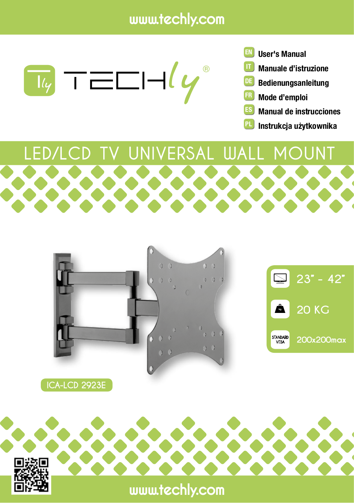 Techly ICA-LCD 2923E operation manual