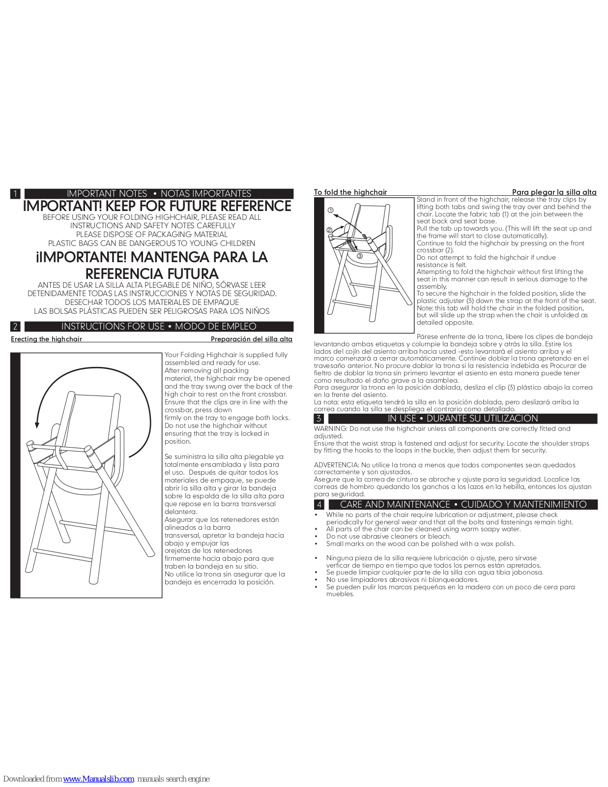 mothercare FOLDING HIGHCHAIR User Manual