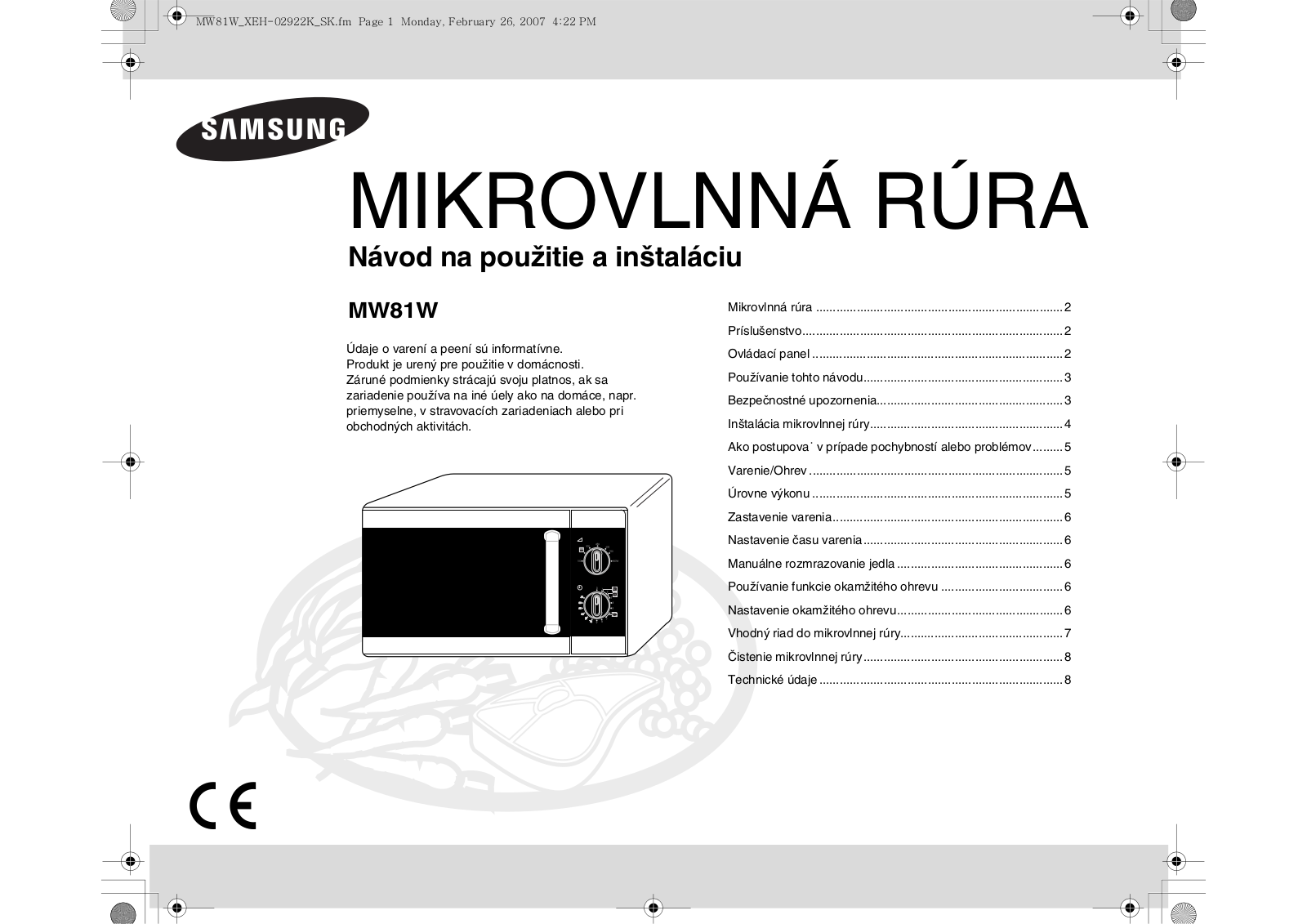 Samsung MW81W User Manual