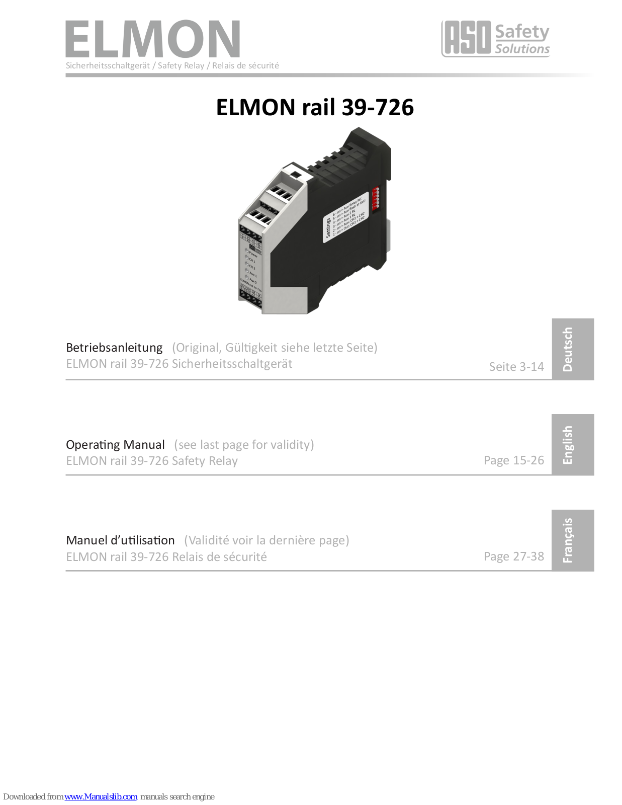 ELMON 39-726 Operating Manual - ManualMachine.com