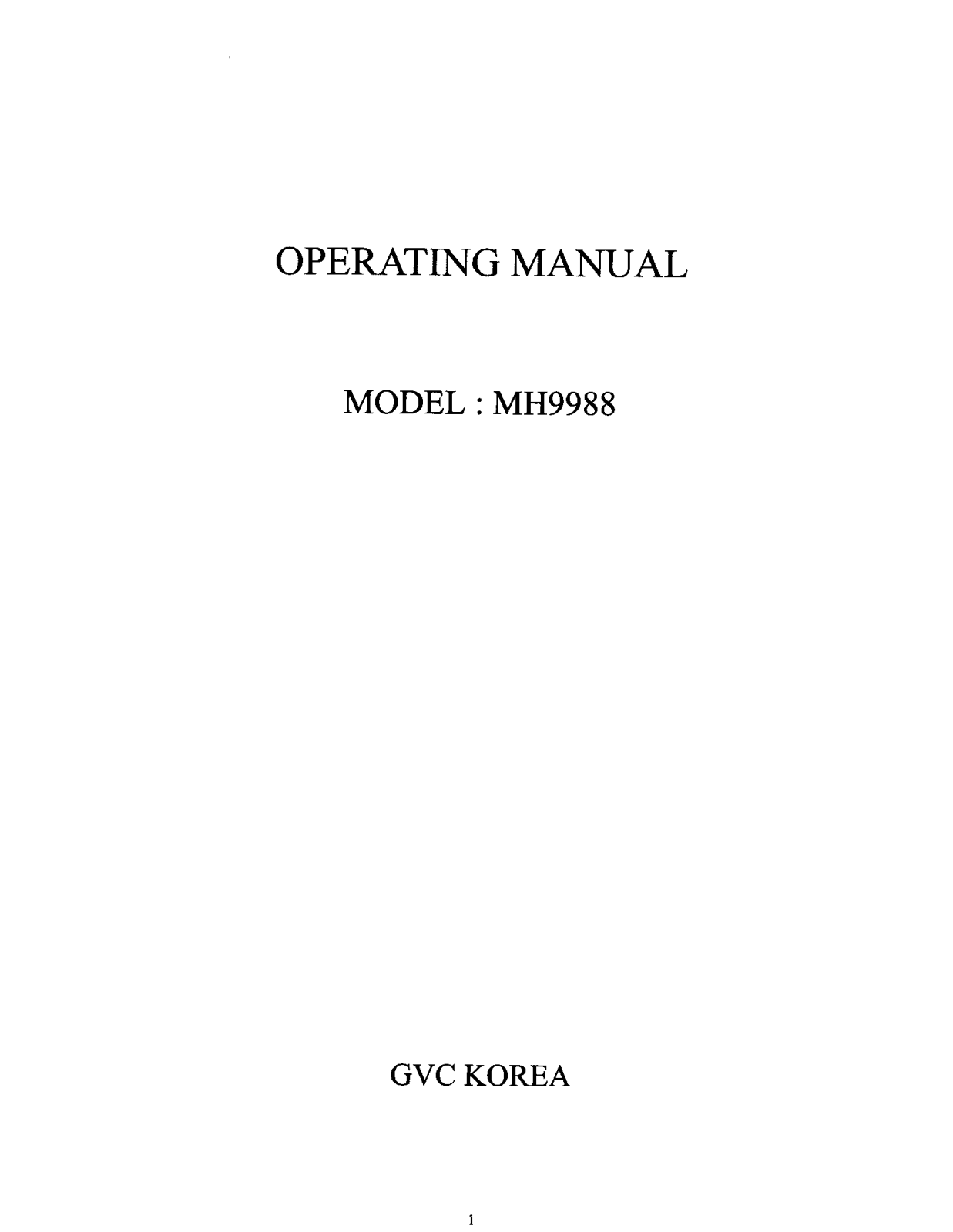 GVC MH9988BK Users Manual