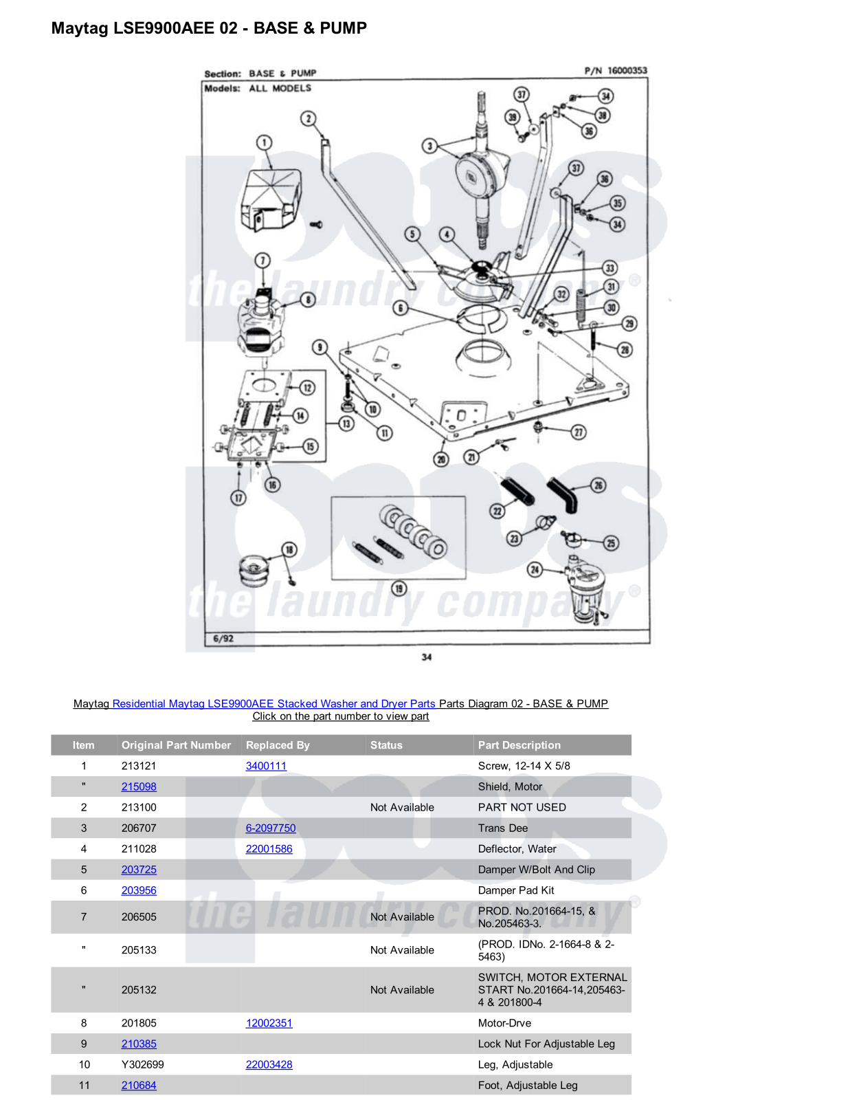 Maytag LSE9900AEE Stacked and Parts Diagram