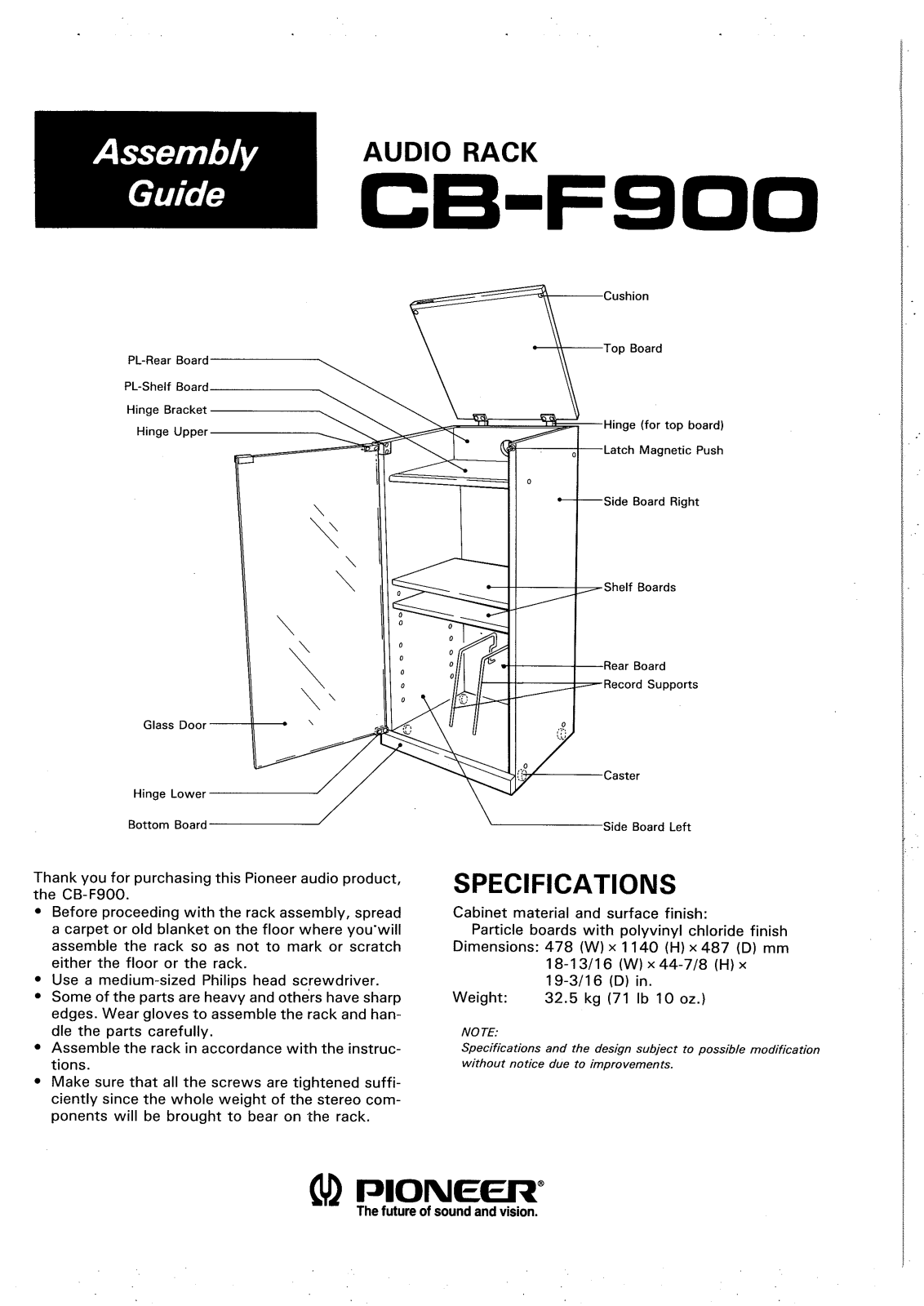 Pioneer CBF-900 Owners manual