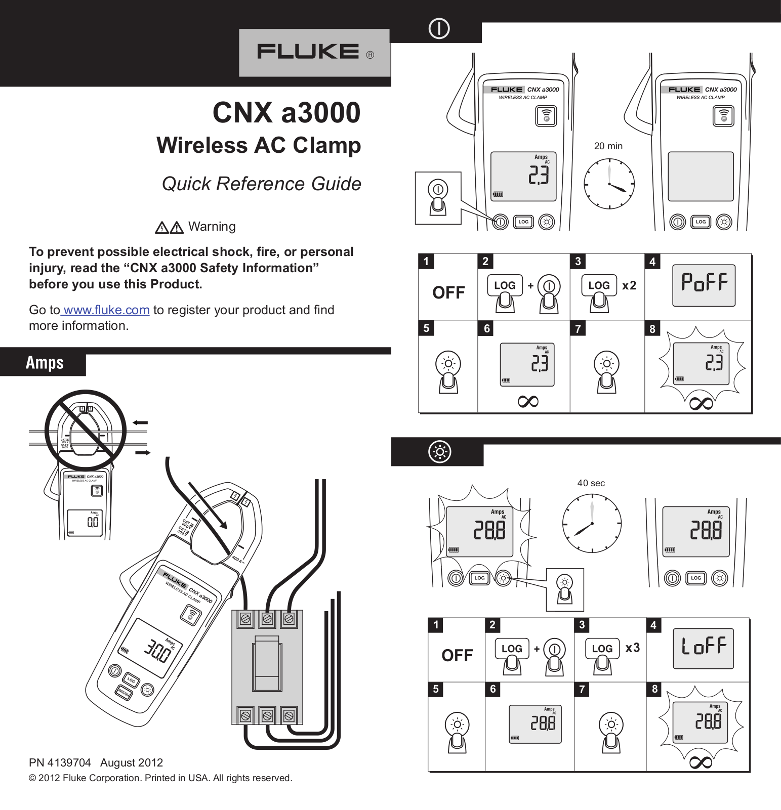 Fluke CNX a3000 Quick Start Guide