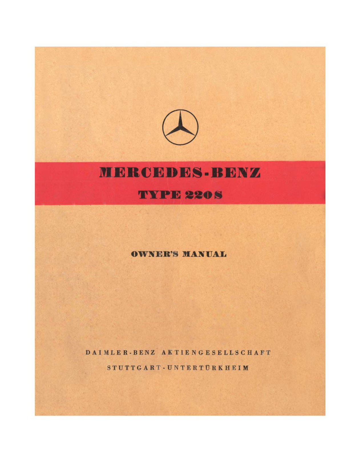 Mercedes 220 User Manual