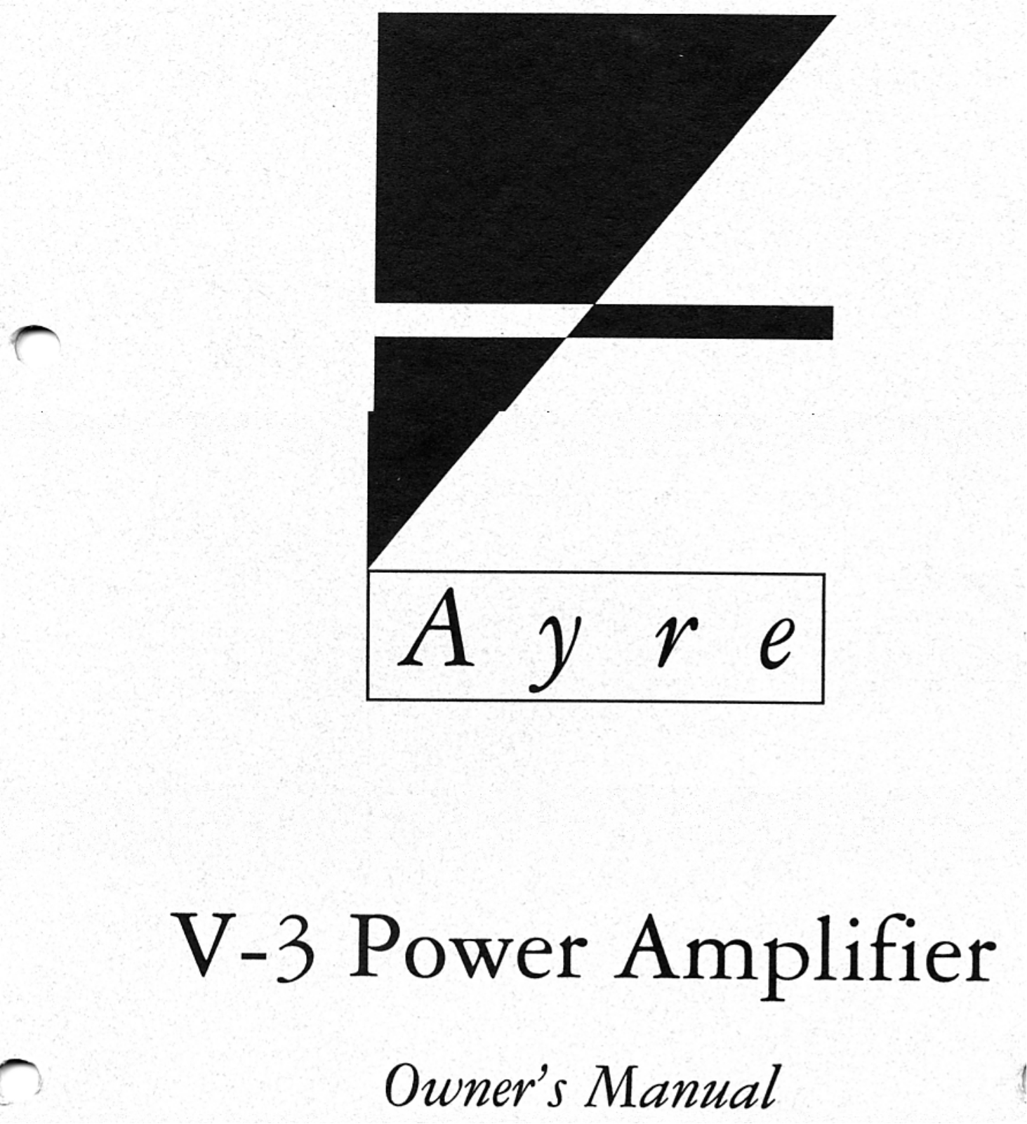 Ayre V-3 User Manual