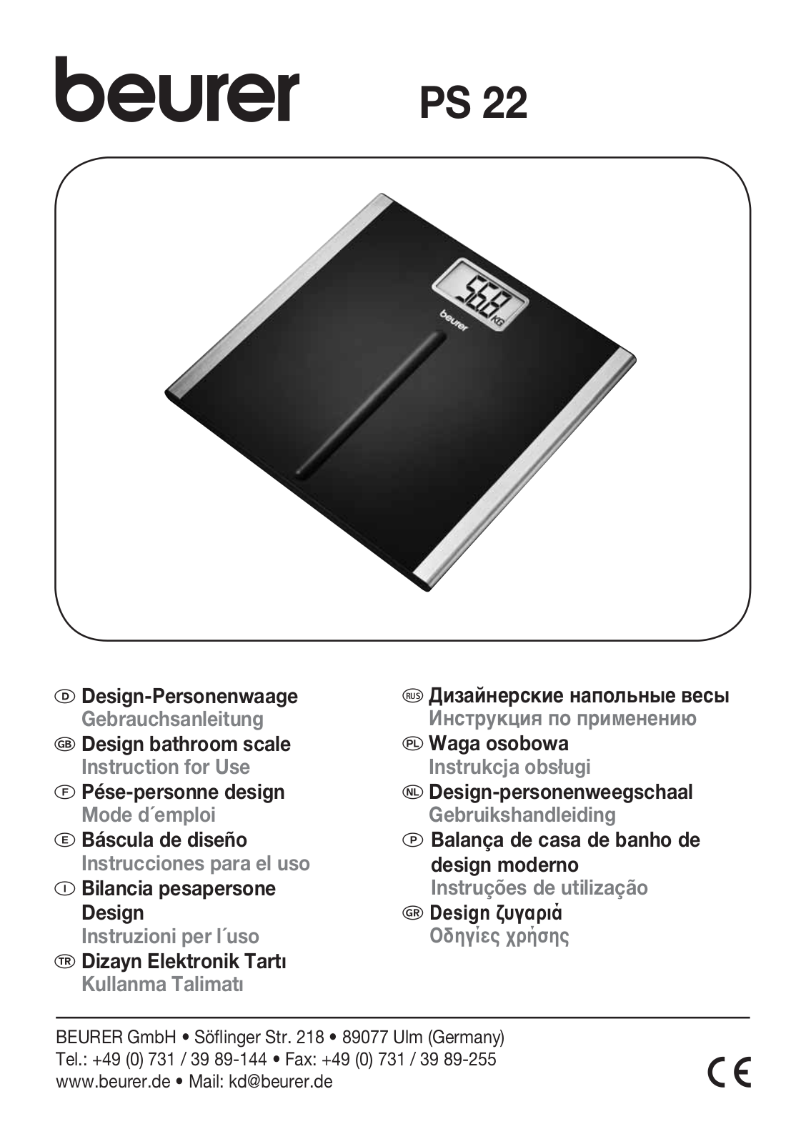 BEURER PS 22 User Manual