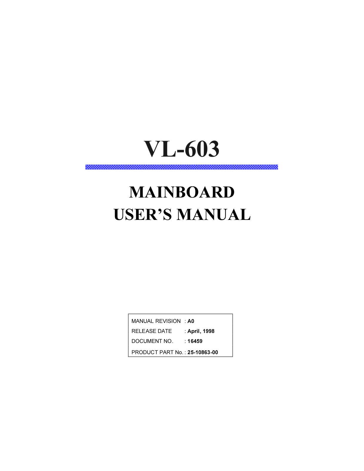 FIC VL-603 User Manual - ManualMachine.com