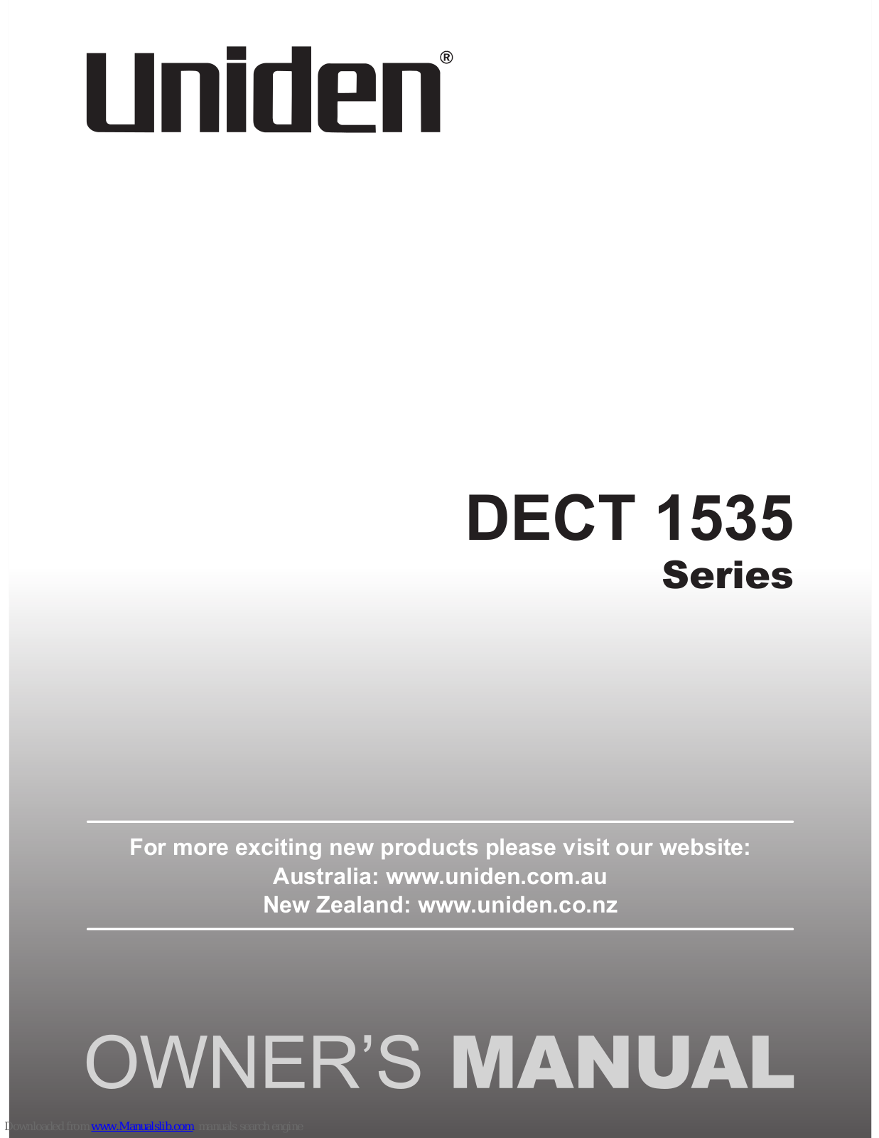 Uniden DECT 1535 Series, 1535+1, 1535+2, 1535+3 Owner's Manual