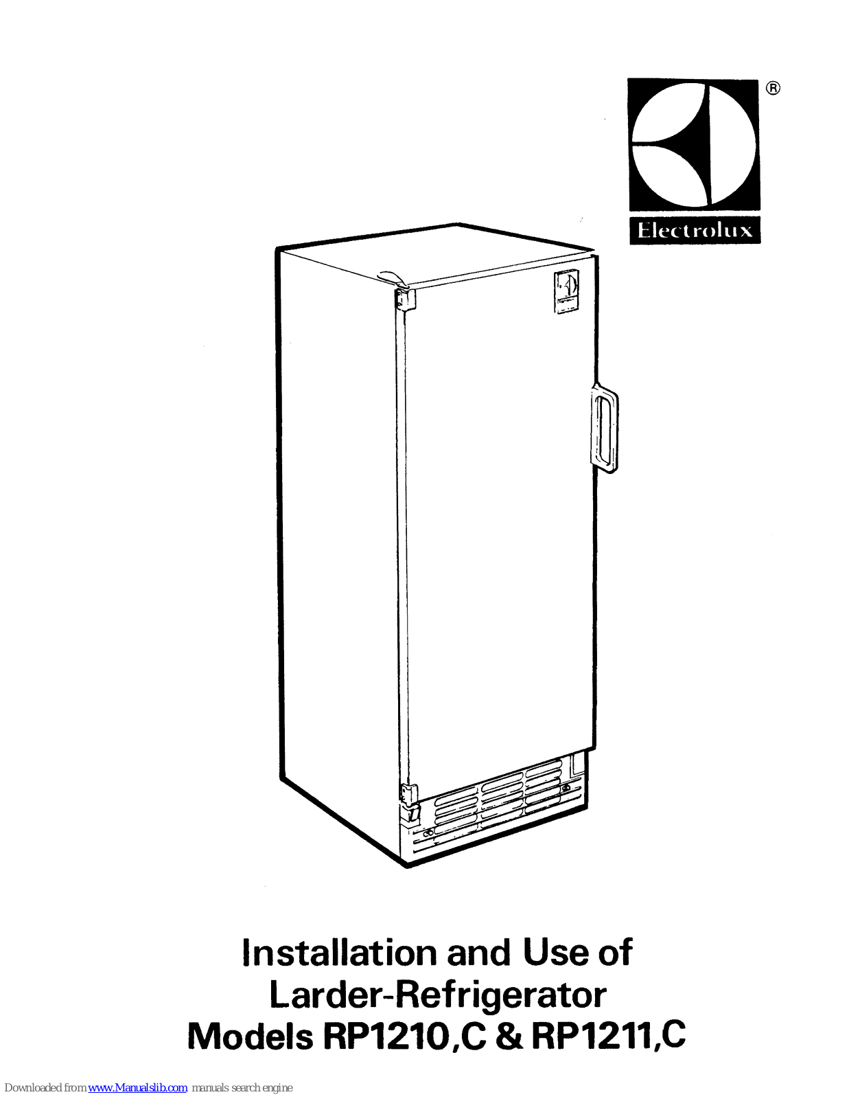 Electrolux C, RP1211C, RP1210C, RP1211 Installation And Use Manual