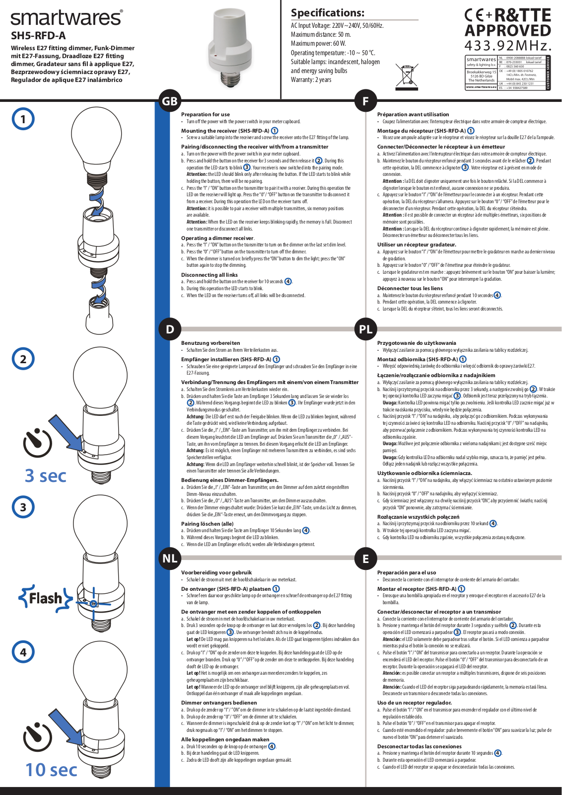 Smartwares SH5-RFD-A User Manual