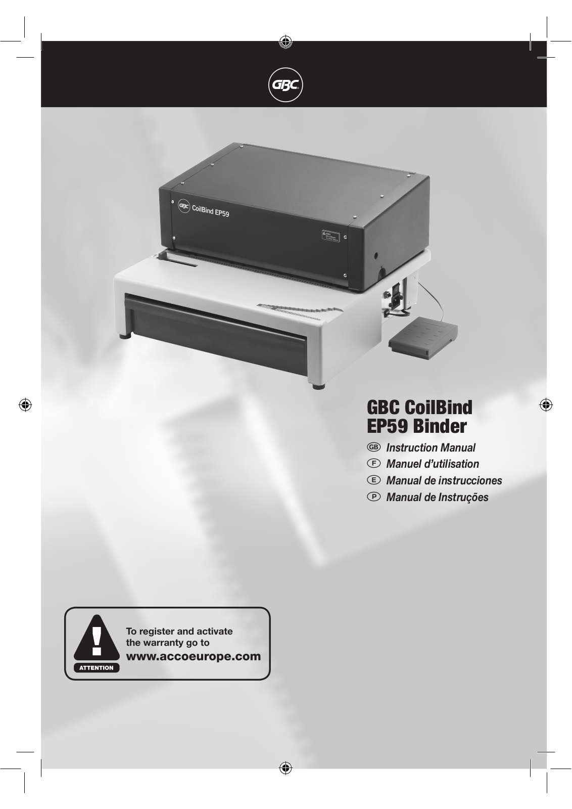 GBC CoilBind EP59 Instruction Manual