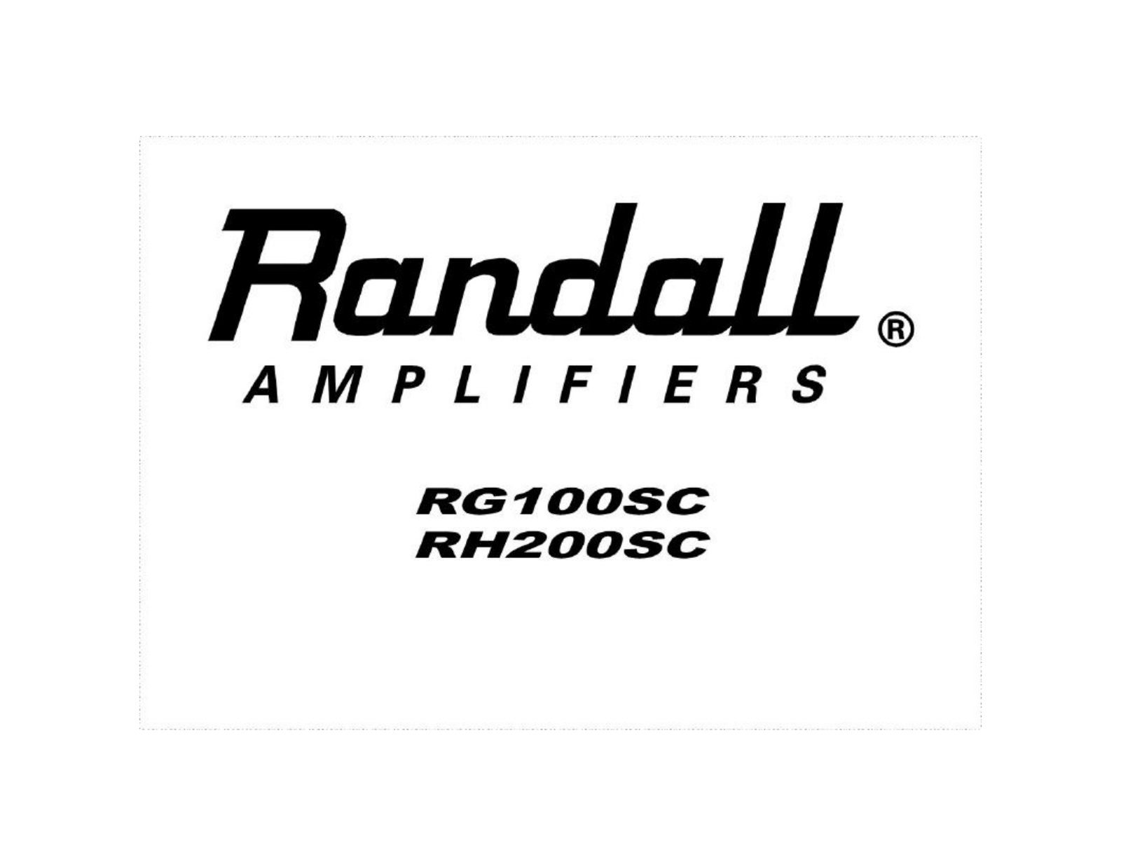 Randall RH200SC, RG100SC User Manual