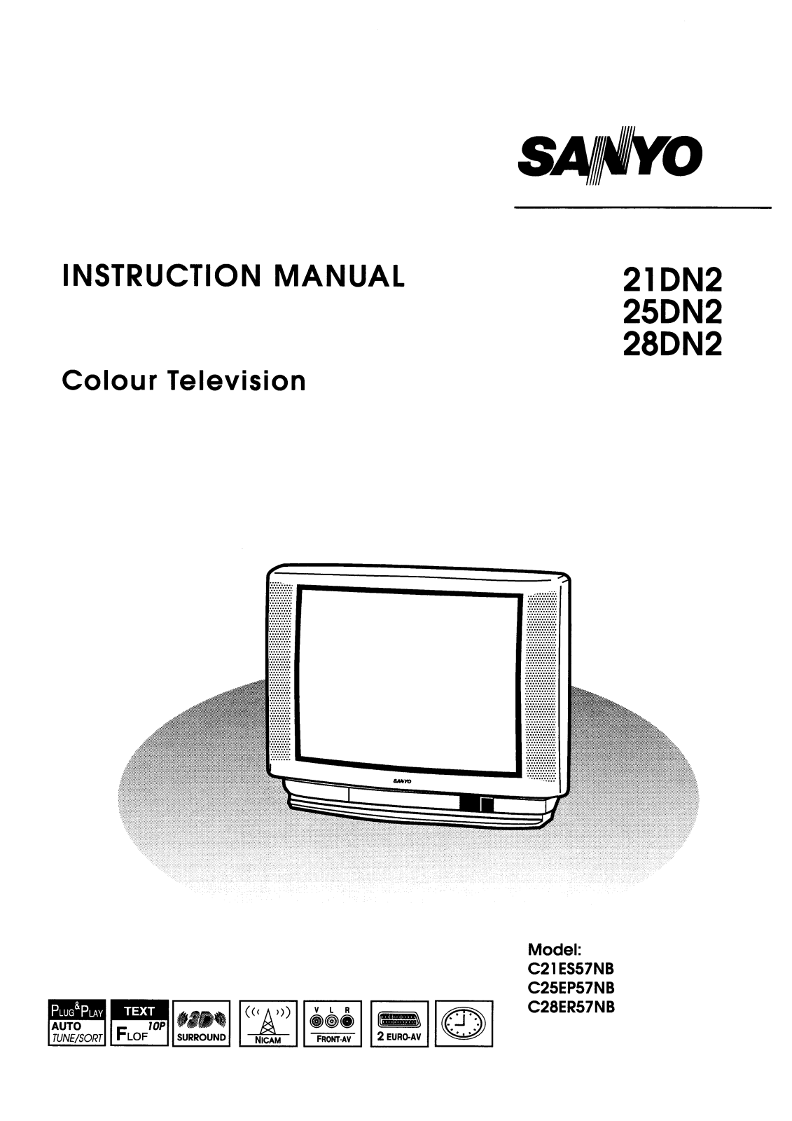 Sanyo 21DN2, 25DN2 Instruction Manual