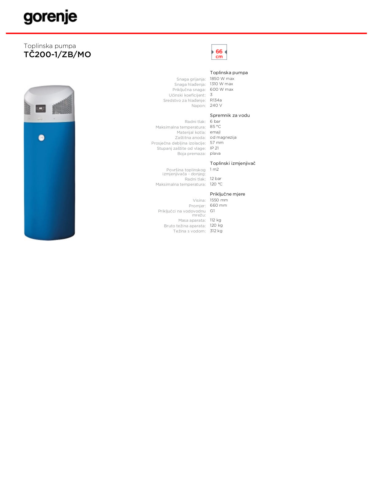 Gorenje TC200-1-ZB-MO DATASHEET