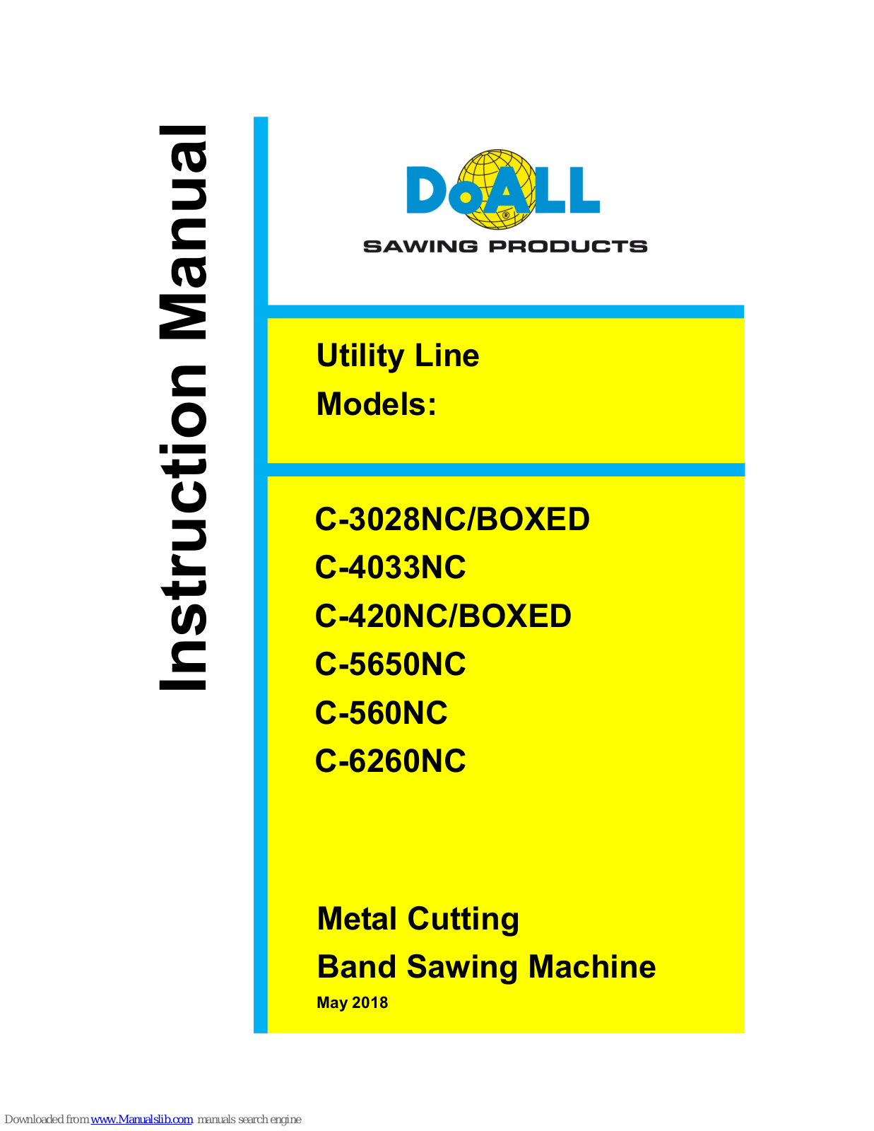 DoAll C-4033NC, C-3028NC Boxed, C-3028NC, C-420NC, C-5650NC Instruction Manual