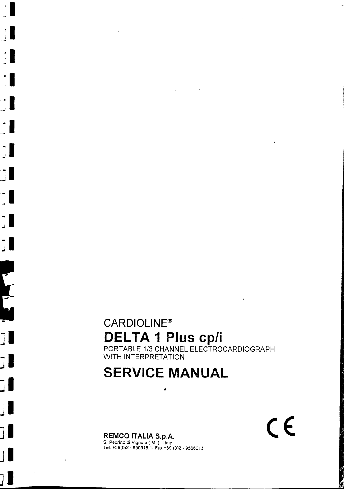 Cardioline Delta 1 Plus ECG Service manual