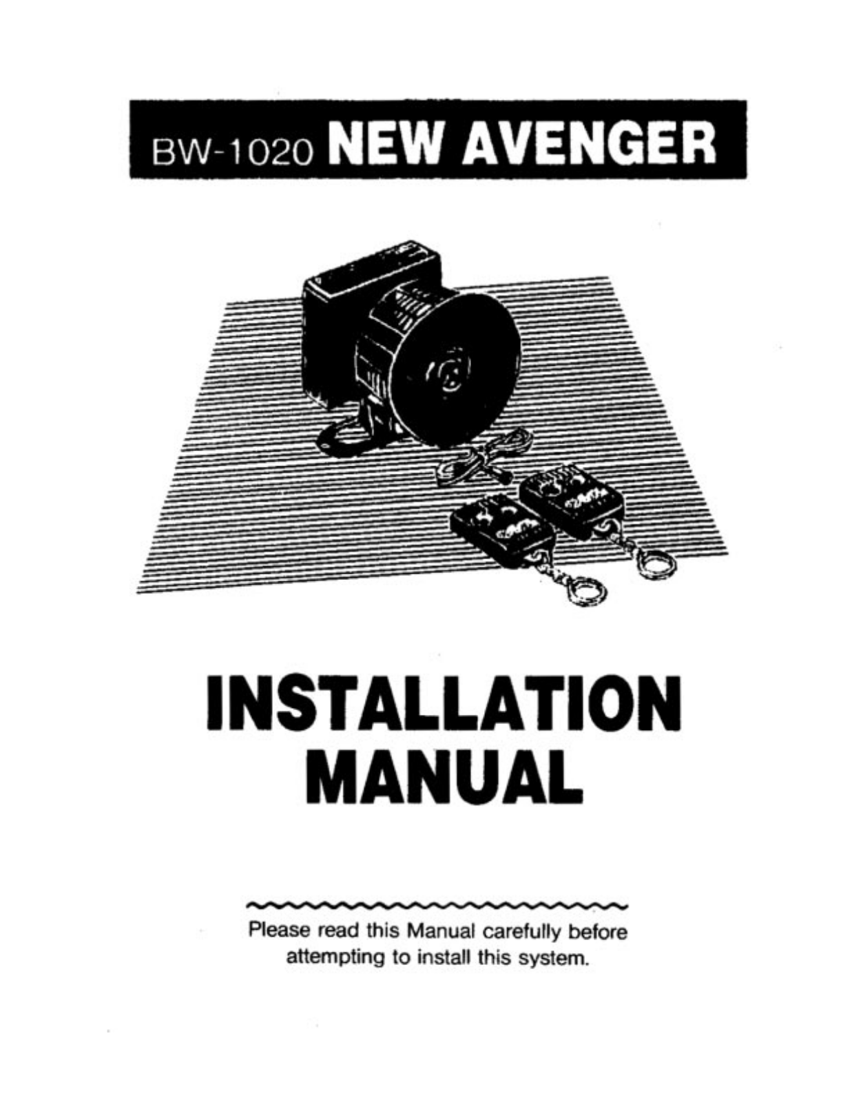 Black Widow BW 1020 Installation Manual