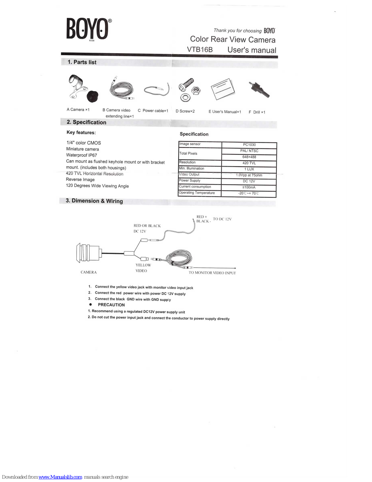 Boyo VTB16B User Manual - ManualMachine.com