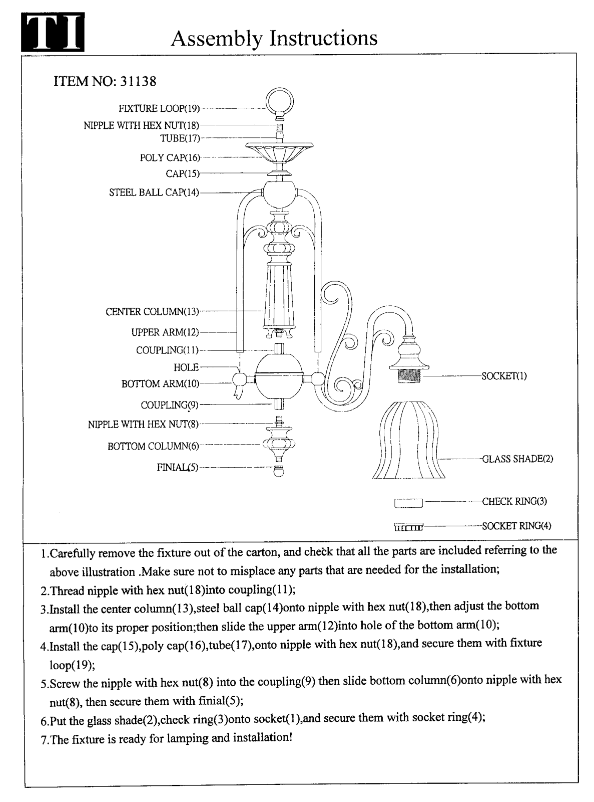 Triarch 31138 User Manual