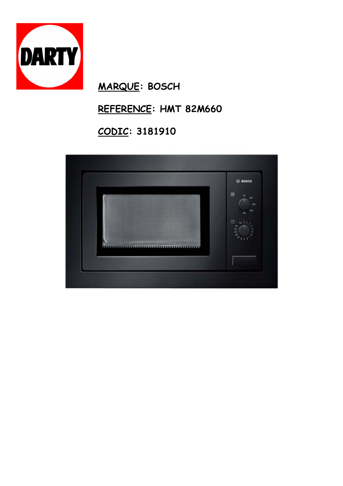 Bosch HMT82M660 User Manual