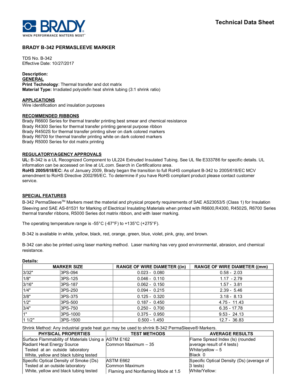 Brady BM71-500-175-342 User Manual