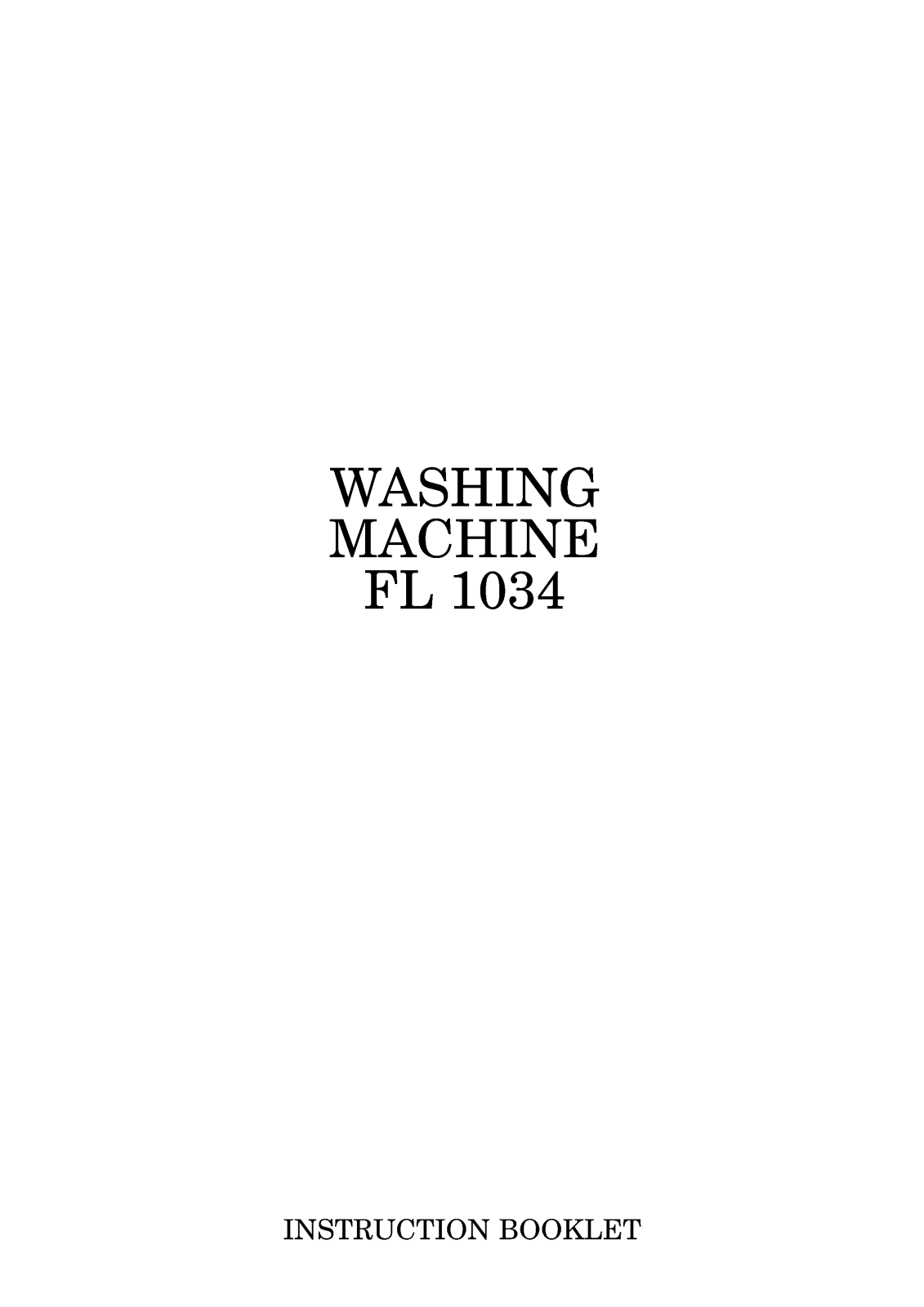 Zanussi FL1034 User Manual