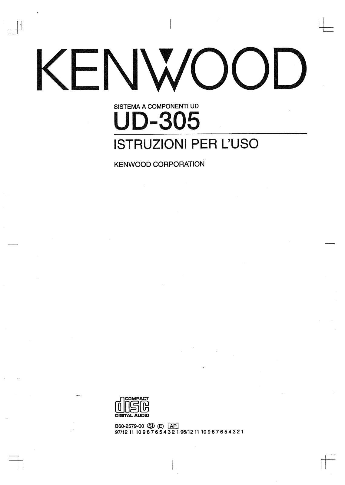 Kenwood UD-305 User Manual