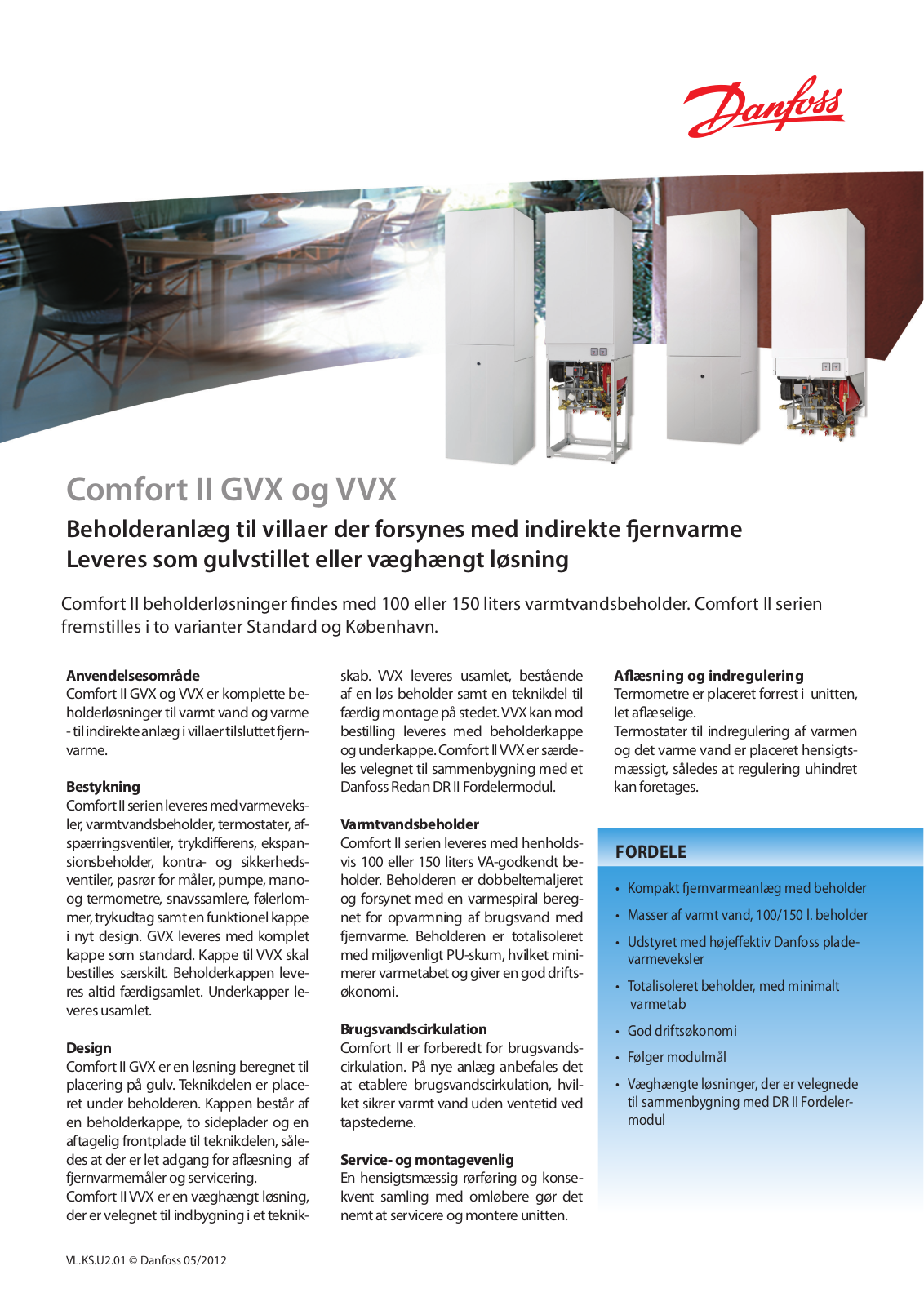 Danfoss Comfort II GVX og VVX Fact sheet